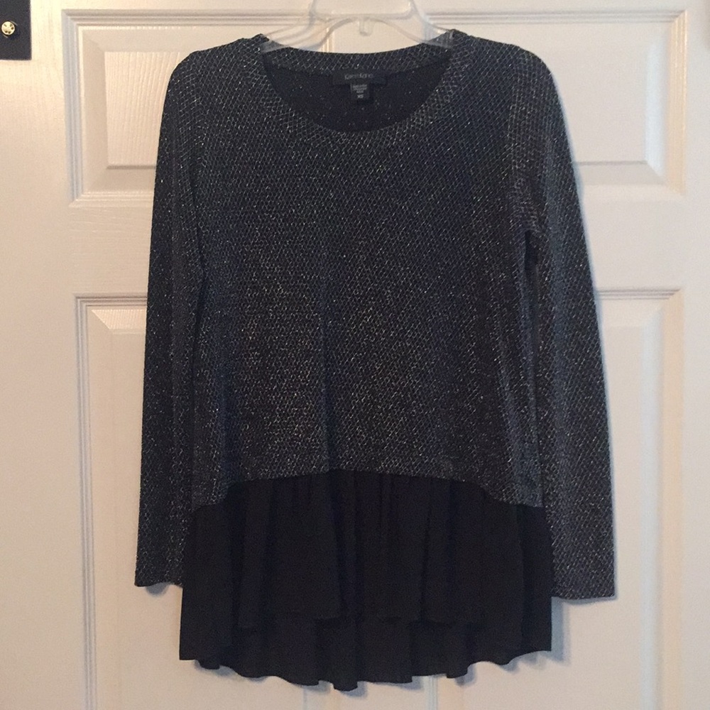 Karen Kane Black & Silver Hi/Lo Top